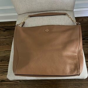 Tory Burch slouchy tan hobo bag